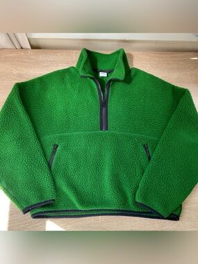 Aritzia TNA Polartec Fleece Mockneck Jacket Green Small